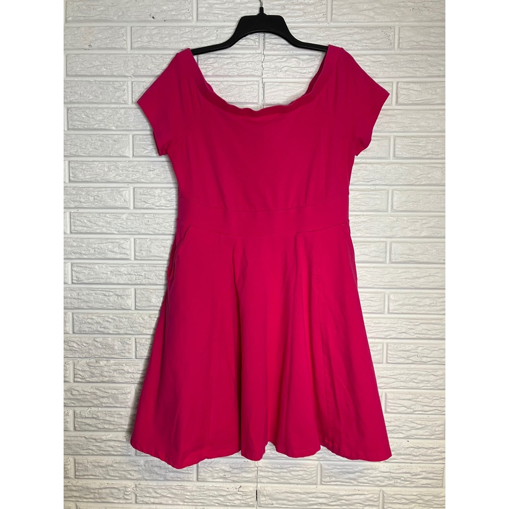 Torrid foxy off the shoulder skater dress pockets hot pink women's size 0/large